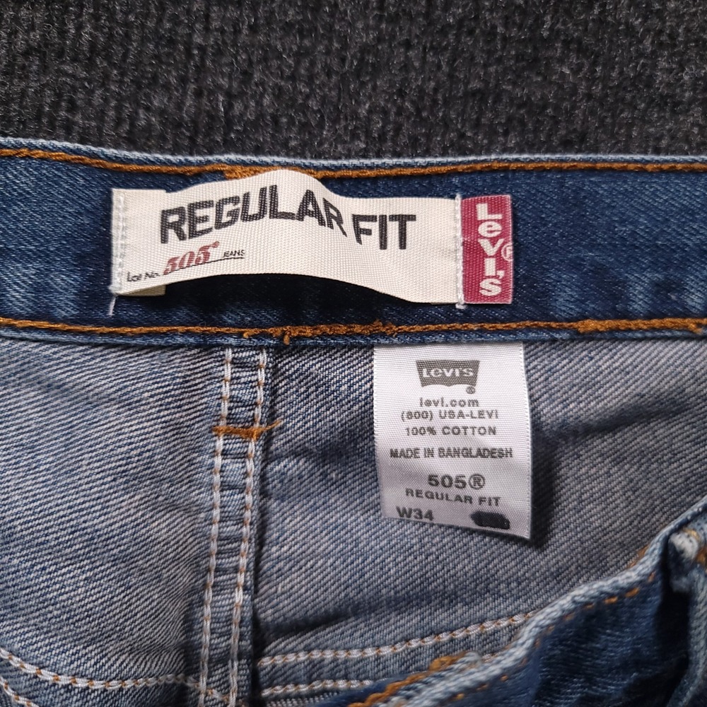 Levi's 505 Jeans Mens 34x25.5 Straight Fit Denim Work VTG Made In USA Y2K Street - Picture 8 of 12